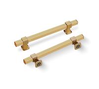 SPDYCESS 10 Piezas Mango de Barra en T, Tiradores Puerta Armario, Vintage Aleación de Aluminio Tirador, Tiradores para Armarios de Cocina, Cajones, Muebles, Dorados