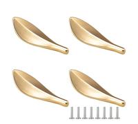 SPDYCESS 4 Piezas Pomos de Hoja Dorada Tiradores de Aleación de Zinc Tirador Decorativo para Muebles Tiradores Cajones para Cocina Cajonera Baño