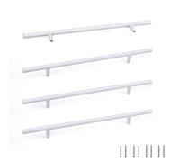 SPDYCESS 4 Piezas Tiradores para Armarios, Tirador para Muebles para Cajones de Cocina, Tiradores para Puertas de Baño, para Decoración, Ø10mm, Distancia Entre Agujeros 192mm, Blanco
