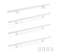 SPDYCESS 4 Piezas Tiradores para Armarios, Tirador para Muebles para Cajones de Cocina, Tiradores para Puertas de Baño, para Decoración, Ø10mm, Distancia Entre Agujeros 160mm, Blanco