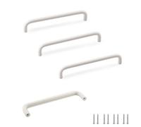 SPDYCESS 4 Piezas Tiradores para Muebles Blanco, Tirador para Cajones, Tiradores para Armarios de Cocina Armario Puerta de Ducha, Distancia del Agujero 160mm