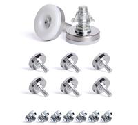 SPDYCESS 8 pz M10 X 35MM Patas Regulables de Muebles, Niveladoras de Metal, Pies de Nivelación Ajustables de Base Redonda Atornillada, con 8pz de Tuercas en T, para Patas de Cama, Escritorio, Gabinete