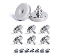 SPDYCESS 8 pz M10 X 50MM Patas Pies Niveladoras Regulables para Muebles, Patas Blancas Altura de Base Redonda para Mesa Canape, con 8pz de Tuercas en T, para Cama Escritorio Gabinete