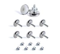 SPDYCESS 8 pz M6 X 28MM Patas Niveladoras Regulables para Muebles, Pies Patas Regulables Altura de Base Redonda para Mesa Canape, con 8pz de Tuercas en T, para Cama Escritorio Gabinete