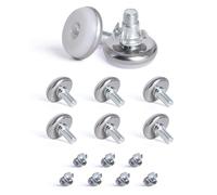 SPDYCESS 8 pz M8 X 28MM Patas Regulables de Muebles, Niveladoras de Metal, Pies de Nivelación Ajustables de Base Redonda Atornillada, con 8 pz de Tuercas en T, para Patas de Cama, Escritorio, Gabinete
