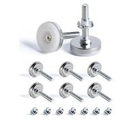 SPDYCESS 8 pz M8 X 35MM Patas Niveladoras Regulables para Muebles, Pies Patas Regulables Altura de Base Redonda para Mesa Canape, con 8pz de Tuercas en T, para Cama Escritorio Gabinete