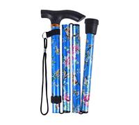 SPDYCESS Bastones Plegables Aluminio, Bastón Ajustable Estampado Floral para Caminar, Palos Senderismo para Mujeres Hombres Mayores Trekking Viaje