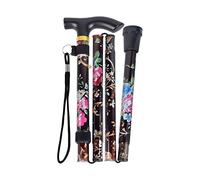 SPDYCESS Bastones Plegables Aluminio, Bastón Ajustable Estampado Floral para Caminar, Palos Senderismo para Mujeres Hombres Mayores Trekking Viaje