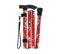 SPDYCESS Bastones Plegables Aluminio, Bastón Ajustable Estampado Floral para Caminar, Palos Senderismo para Mujeres Hombres Mayores Trekking Viaje