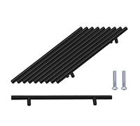 SPDYCESS Mango de Barra en T 10 Piezas Tiradores Puerta Armario Cepillados Hardware Acero Inoxidable para Armarios de Cocina, Cajones, Muebles, Tirador Centros de Agujeros 192 mm Negro