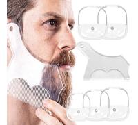 SPEACOUR 5PCS Plantillas Transparentes para Barba 5 Tamaños ABS Herramienta para Dar Forma a la Barba Práctica Plantilla de Afeitado Plantillas de Afeitado para Hombres Recortar, Peinar la Barba