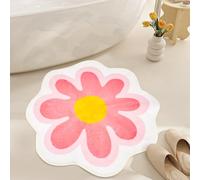 SPEACOUR Alfombra de Baño, Alfombrillas de Baño Antideslizantes, Alfombras de Baño Moquetas, Alfombra para Salón, Alfombra Redonda Flocado con Cepillo para Baño, Cocina, Salón (60 * 60cm)