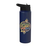 Speak Fluent Bubble Groovy Vintage Comunicación SLP Terapia Stainless Steel Insulated Water Bottle