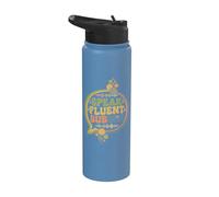 Speak Fluent Bubble Groovy Vintage Comunicación SLP Terapia Stainless Steel Insulated Water Bottle