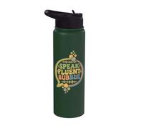 Speak Fluent Bubble Groovy Vintage Comunicación SLP Terapia Stainless Steel Insulated Water Bottle