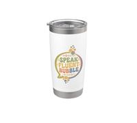 Speak Fluent Bubble Groovy Vintage Comunicación SLP Terapia Vaso térmico de acero inoxidable de doble pared