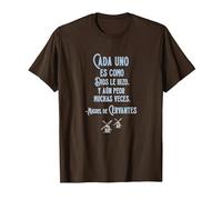 Speak More Spanish Quijote Dios Quote Camiseta, Hombre, Marrón, 3XL