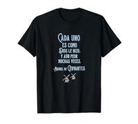 Speak More Spanish Quijote Dios Quote Camiseta, Hombre, Negro, XL