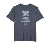 Speak More Spanish Quijote Dios Quote Camiseta, Hombre Tallas Grandes, Azul Jaspeado, 3X Alto