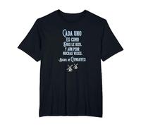Speak More Spanish Quijote Dios Quote Camiseta, Hombre Tallas Grandes, Negro, 3X Alto