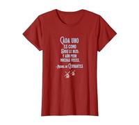 Speak More Spanish Quijote Dios Quote Camiseta, Mujer, Arándano, S