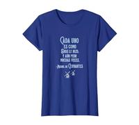 Speak More Spanish Quijote Dios Quote Camiseta, Mujer, Azul Real, M