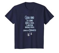 Speak More Spanish Quijote Dios Quote Camiseta, Niños, Azul Marino, 8 años
