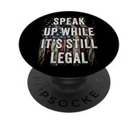 Speak Up - While It's Still Legal: Free Speech USA Vintage PopSockets PopGrip Adhesivo