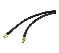 SpeaKa Cable alargador de antena profesional [1 conector RP-SMA macho a 1 conector RP-SMA hembra] 1 m, color negro