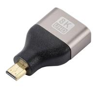Speaka Professional SP-11302016 - Adaptador HDMI (1 Conector HDMI D Micro y 1 HDMI Hembra), Color Negro, Plateado UHD 8K a 60 Hz,
