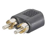 SpeaKa Professional SP-7869756 - Adaptador de Audio RCA y Jack (2 Conectores RCA y 1 Conector Jack de 3,5 mm), Color Negro