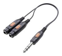Speaka Professional SP-7869836 - Adaptador de Audio en Y (1 Conector Jack de 6,35 mm a 2 Conectores Hembra de 6,35 mm), Color Negro