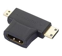 Speaka Professional SP-7870584 - Adaptador HDMI en Y (1 x HDMI Macho C Mini, HDMI Macho D Micro - 1 x HDMI Hembra), Color Negro