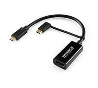 Speaka Professional SP-9015340 - Cable Adaptador HDMI (1 Conector HDMI Hembra a 1 Conector USB-C™, Pantalla Trenzada, 15 cm), Color Negro