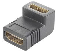 SPEAKA PROFESSIONAL SP-9564944 HDMI Adaptador [1x HDMI Hembra - 1x HDMI Hembra] Negro Contactos Dorados, ángulo 90 ° ve