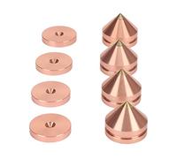 Speaker Espigas aislamiento banda ecualizador aislamiento subwoofer altavoz, menos ruido, alto corteight, aleación de aluminio 4 oraciones (BLACK) (SILVER) (oro rosado)