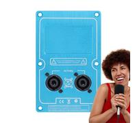 Speaker Junction Box, Double 4-Core Speaker Jack Plate, 3.54 x 5.71inch Aluminum Alloy Audio Amplifier Socket, Connection for Home and Stage Sound Systems, Acoustic Component Secure Cable