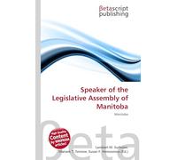 Speaker of the Legislative Assembly of Manitoba: Manitoba