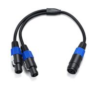 Speakon - Cable divisor de 1 hembra a 2 macho, cable de extensión Speakon de 22 AWG, para DJ PA Stage hembra a macho