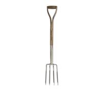 Spear & Jackson 4552BF Horca de Bordes de Acero Inoxidable, Cabeza Pulida Espejo, Mango de Madera Maciza, Horca de Jardín para Parterres y Preparación del Suelo