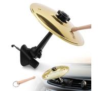 Spearlcable Platillo de aire para coche, mini platillo de tambor con mini baqueta para los amantes de la música del coche, sonido metálico nítido, regalo para viajes por carretera