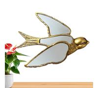 Specchi Decorativi per Decorazione Parete - 1 Arte Vintage Artigianale In Resina A Forma Di Rondine, Specchio da Muro Dorato | Design Elegante per Soggiorno Ingresso Corridoio Studio Bagno