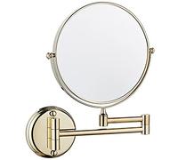 Specchio da Trucco da Parete da 8 Pollici Specchio da Toeletta Bifacciale con Ingrandimento Specchio In Ottone Girevole 360° Regolabile HD per Bagno Oro 7X