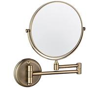 Specchio da Trucco da Parete da 8 Pollici Specchio da Toeletta Bifacciale con Ingrandimento Specchio In Ottone Girevole 360° Regolabile HD per Bagno Bronzo 5X