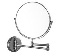 Specchio da Trucco Ingranditore Girevole A 2 Lati da 8" Montato A Parete Pieghevole HD per Bagno Grigio Canna Di Fucile 7X