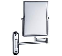 Specchio da Trucco Ingranditore Girevole A 2 Lati da 8" Montato A Parete Specchio Quadrato Regolabile Cromato per Bagno B 3X