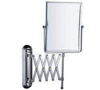 Specchio da Trucco Ingranditore Girevole A 2 Lati da 8" Montato A Parete Specchio Quadrato Regolabile Cromato per Bagno D 3X