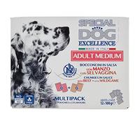 Special Dog Excellence Bocaditos para Adultos medianos en Salsa con Carne de Res y Caza, 12 x 100 g