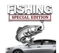 Special Edition Fishing Emblem - Chrome Bass Hook Design Metal Car Badge