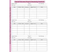 Special Education Progress Monitoring Notebook: IEP Goal Tracking & SPED Progress Log for Special Education Teachers